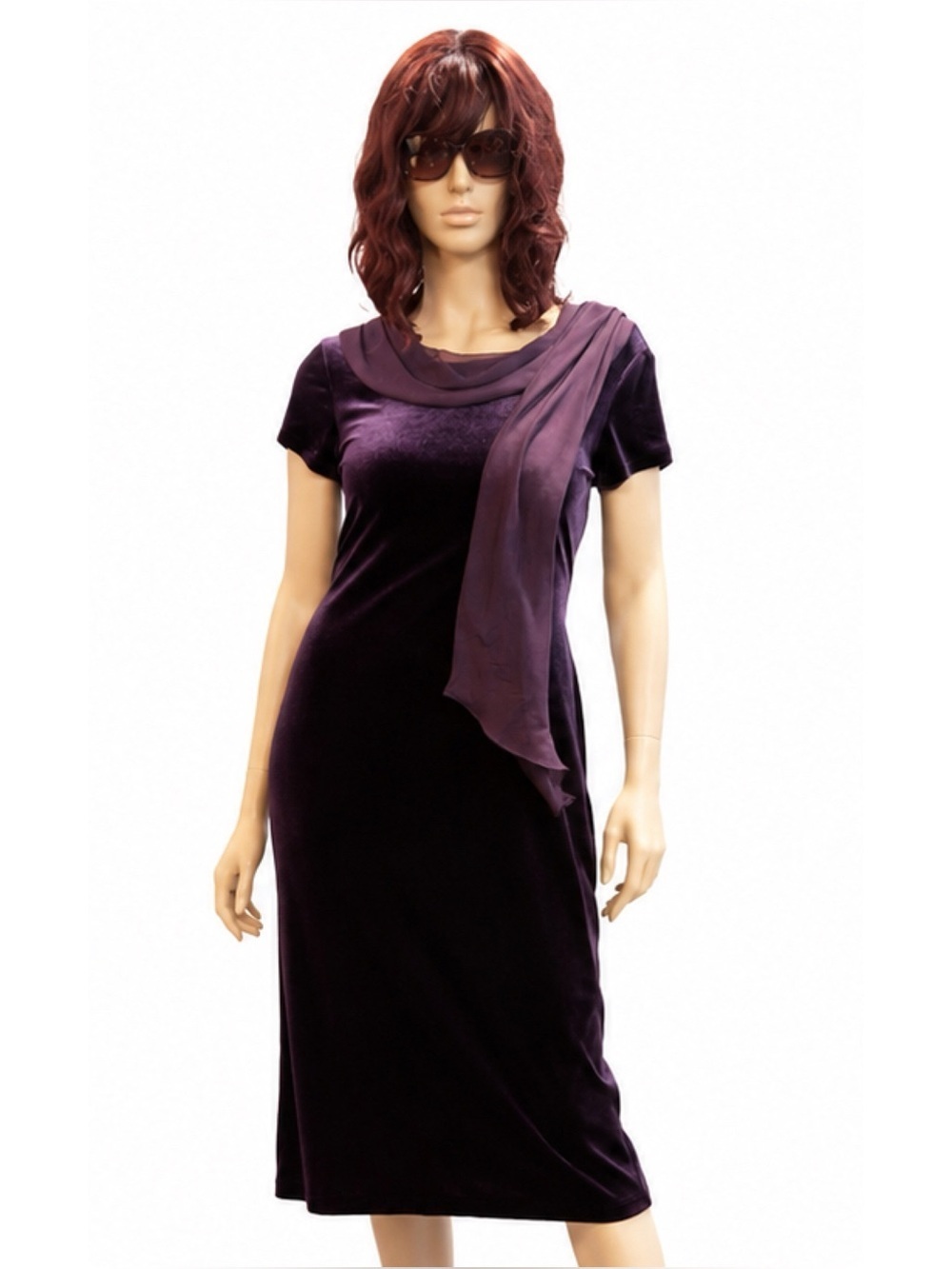Connected Purple Velvet Dress